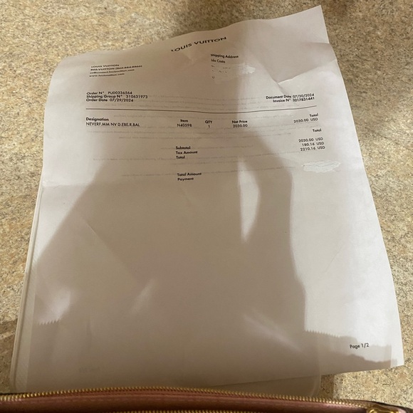 Authentic LV neverfull mm wristlet/ proof of purchase available upon request. - Picture 2 of 10